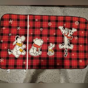 Red Plaid Blanket with Cartoon Characters